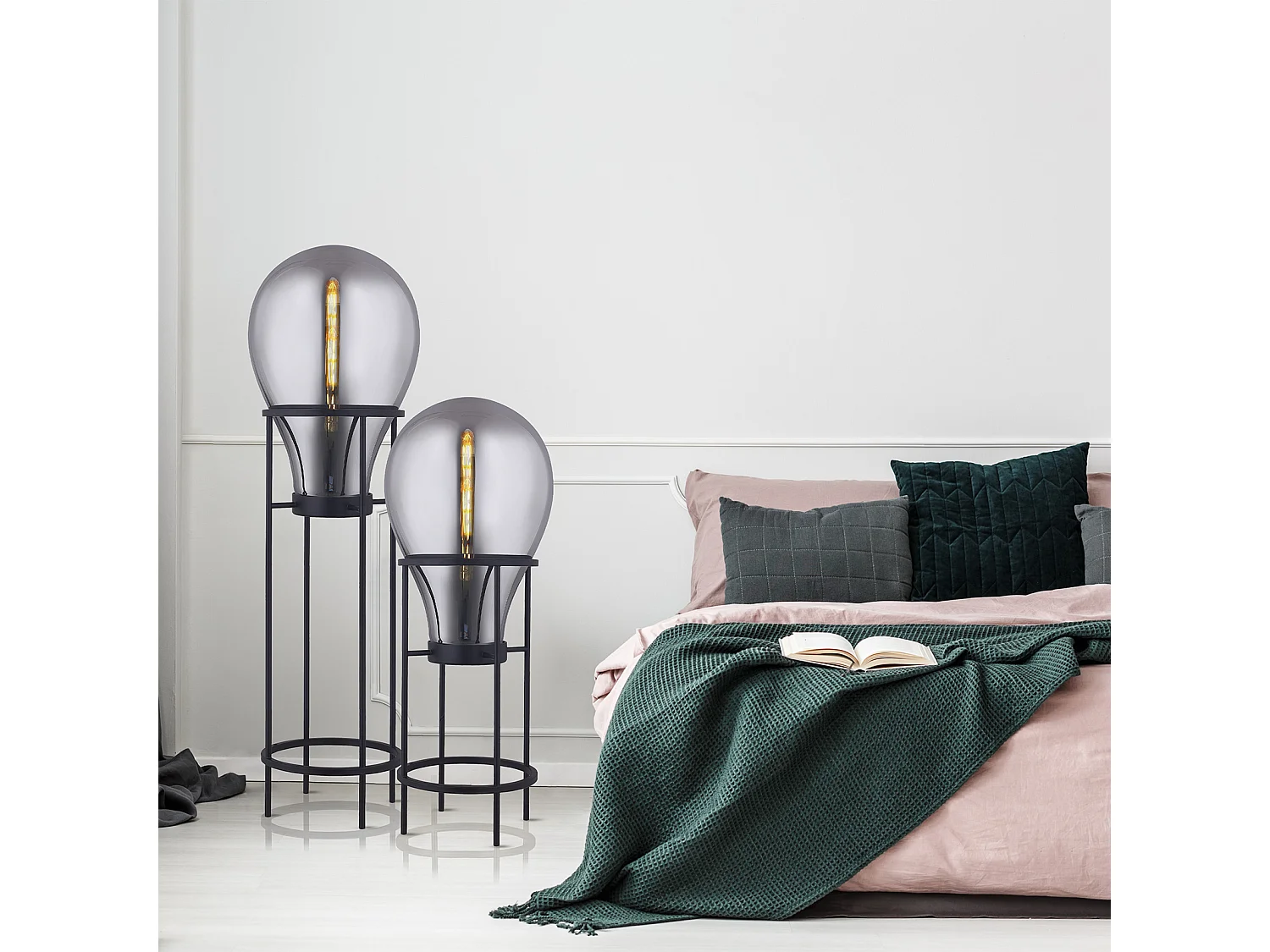 Lámpara de Pie Lumineca Hatann 40 x 108 cm M Smoky