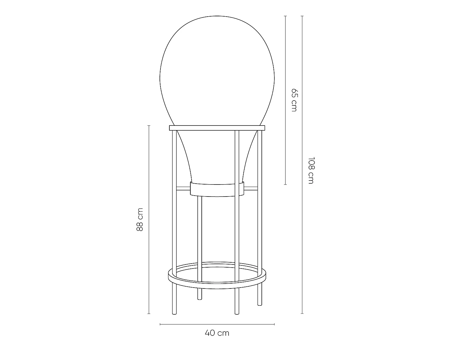 Lámpara de Pie Lumineca Hatann 40 x 108 cm M Smoky
