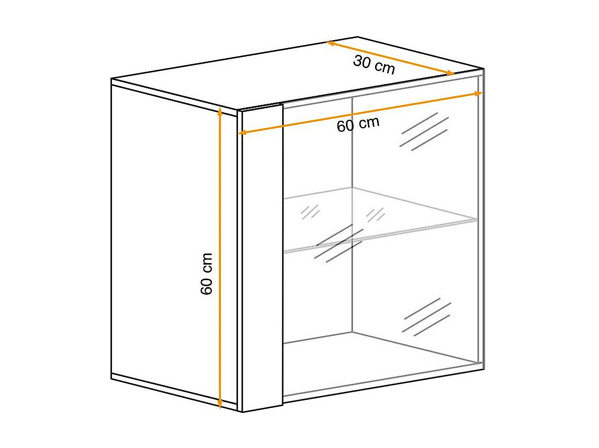 Vitrine Murale LED "Switch" 60cm Blanc