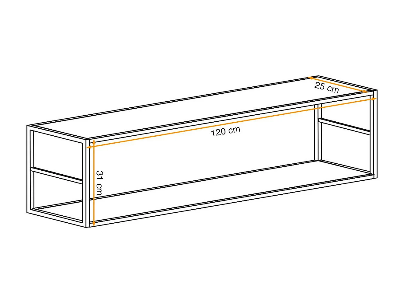 Étagère Murale Design "Switch VII" 120cm Noir