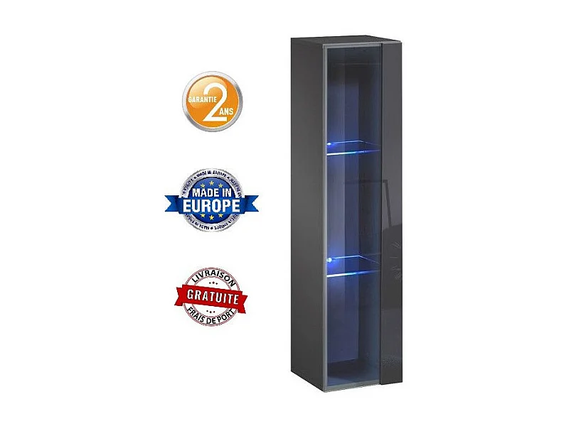 Vitrine Murale LED "Switch" 120cm Gris