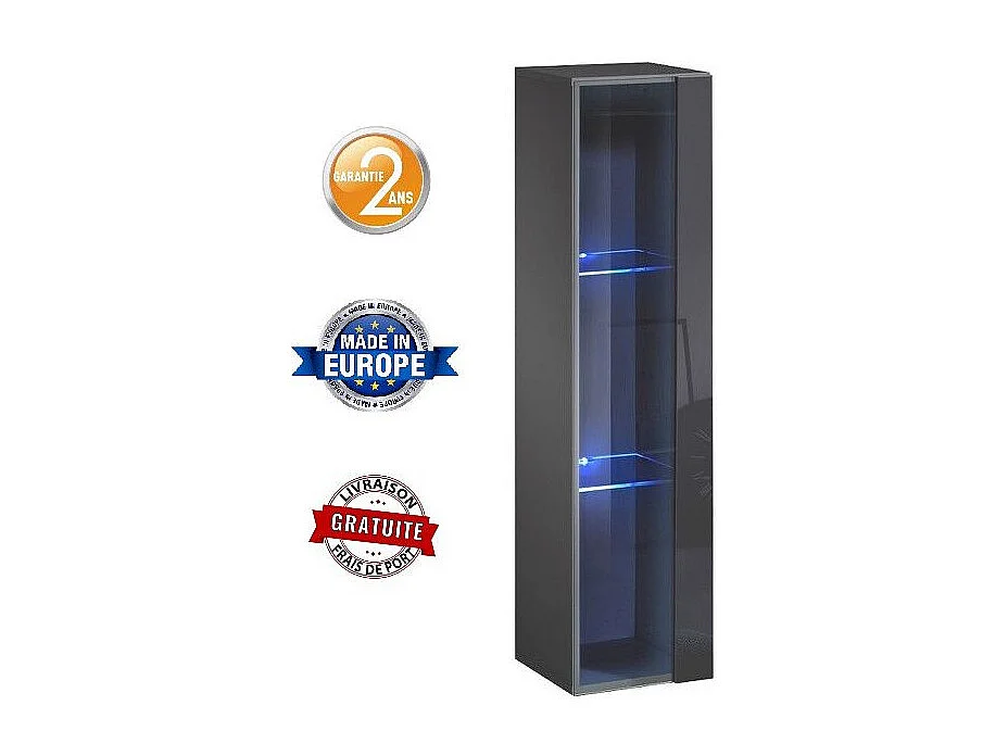 Vitrine Murale LED "Switch" 120cm Gris