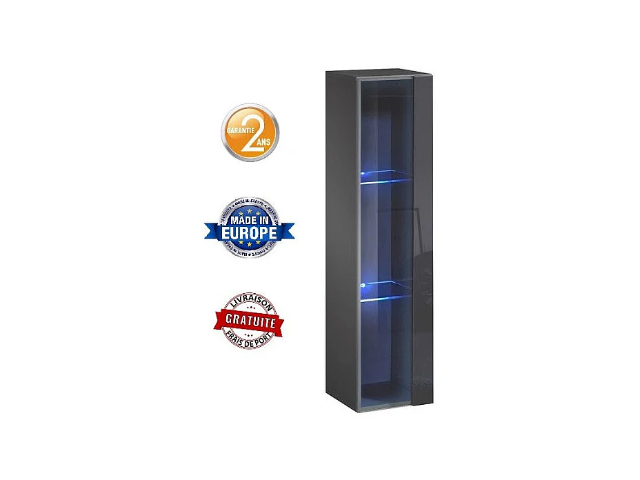 Vitrine Murale LED "Switch" 120cm Gris