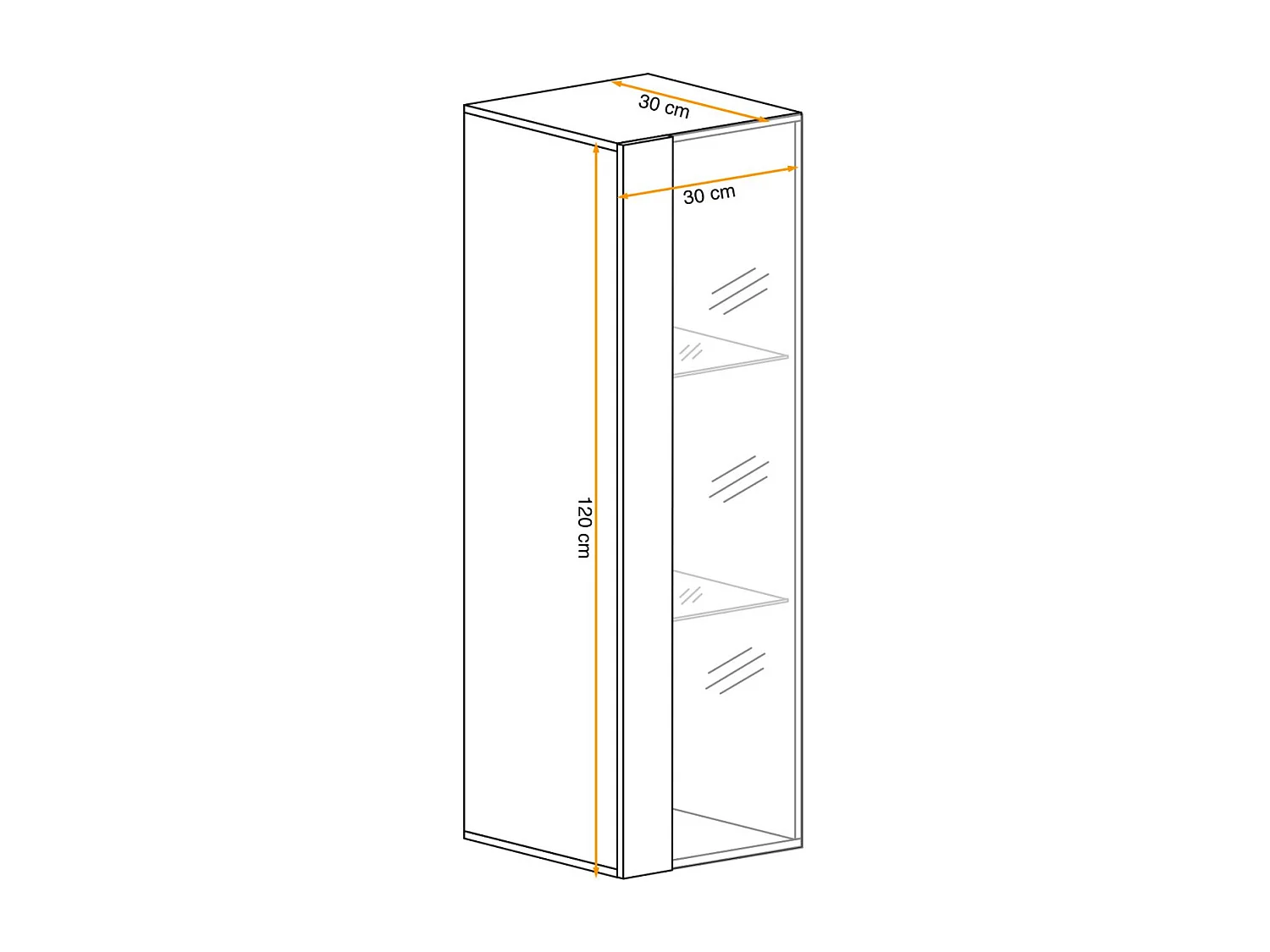 Vitrine Murale LED "Switch" 120cm Gris