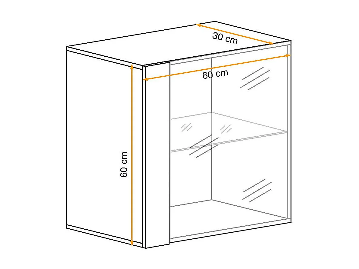 Vitrine Murale LED "Switch" 60cm Naturel