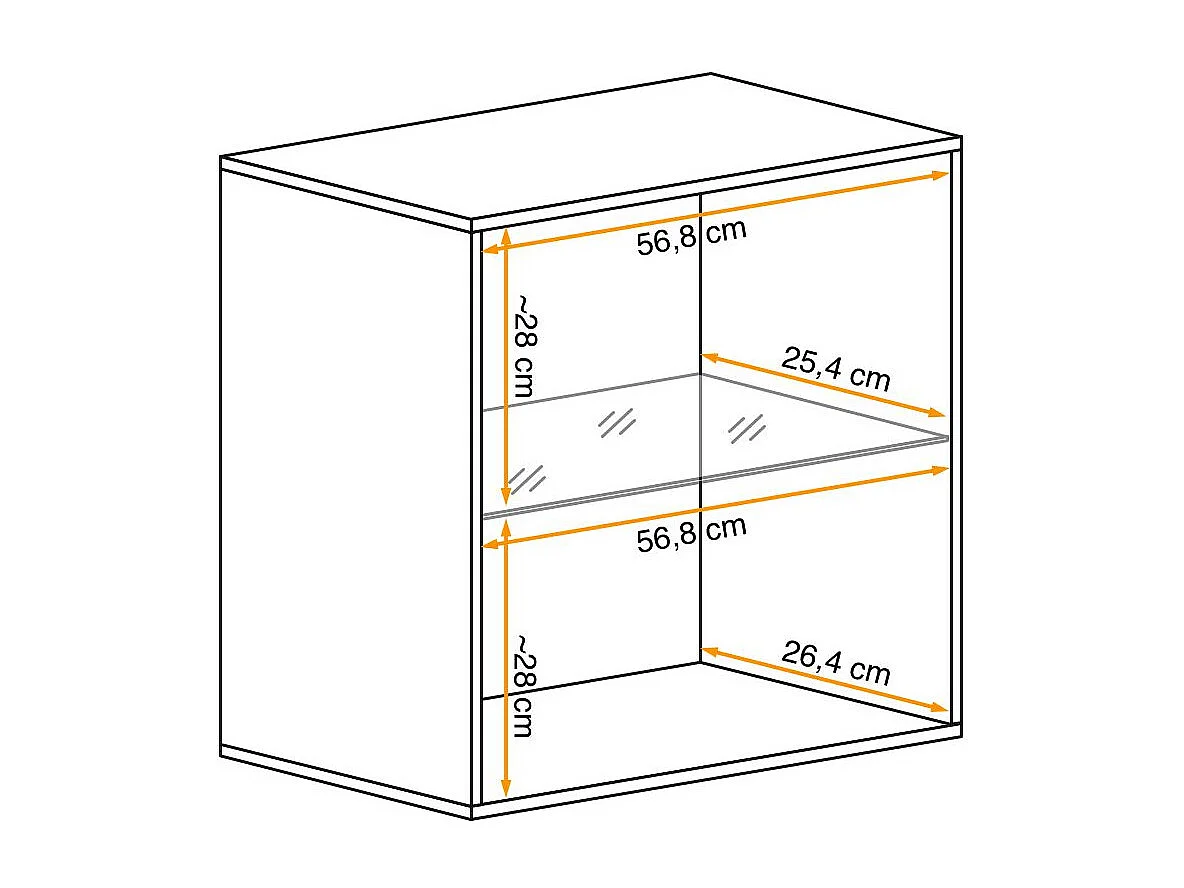 Vitrine Murale LED "Switch" 60cm Naturel