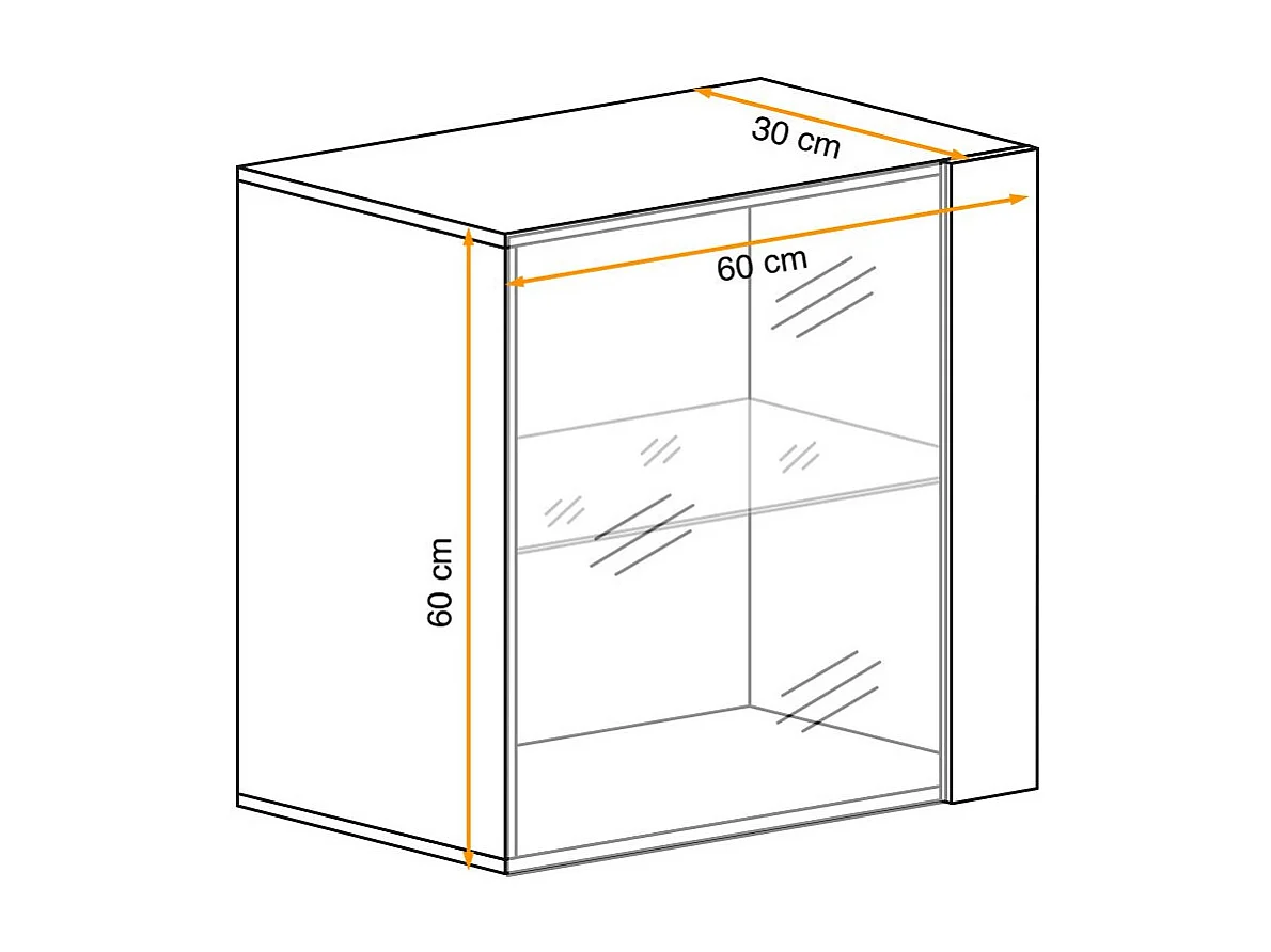 Vitrine Murale LED "Switch" 60cm Naturel