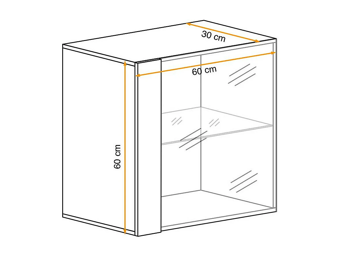 Vitrine Murale LED "Switch" 60cm Noir