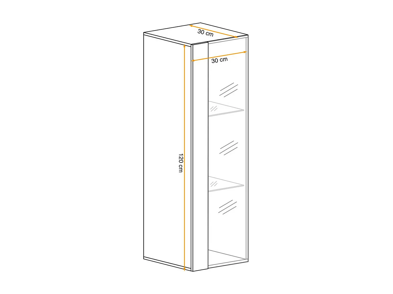 Vitrine Murale LED "Switch" 120cm Naturel