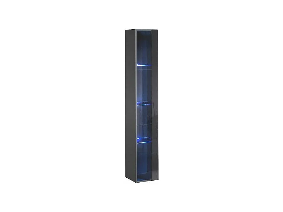 Vitrine Murale LED "Switch" 180cm Gris