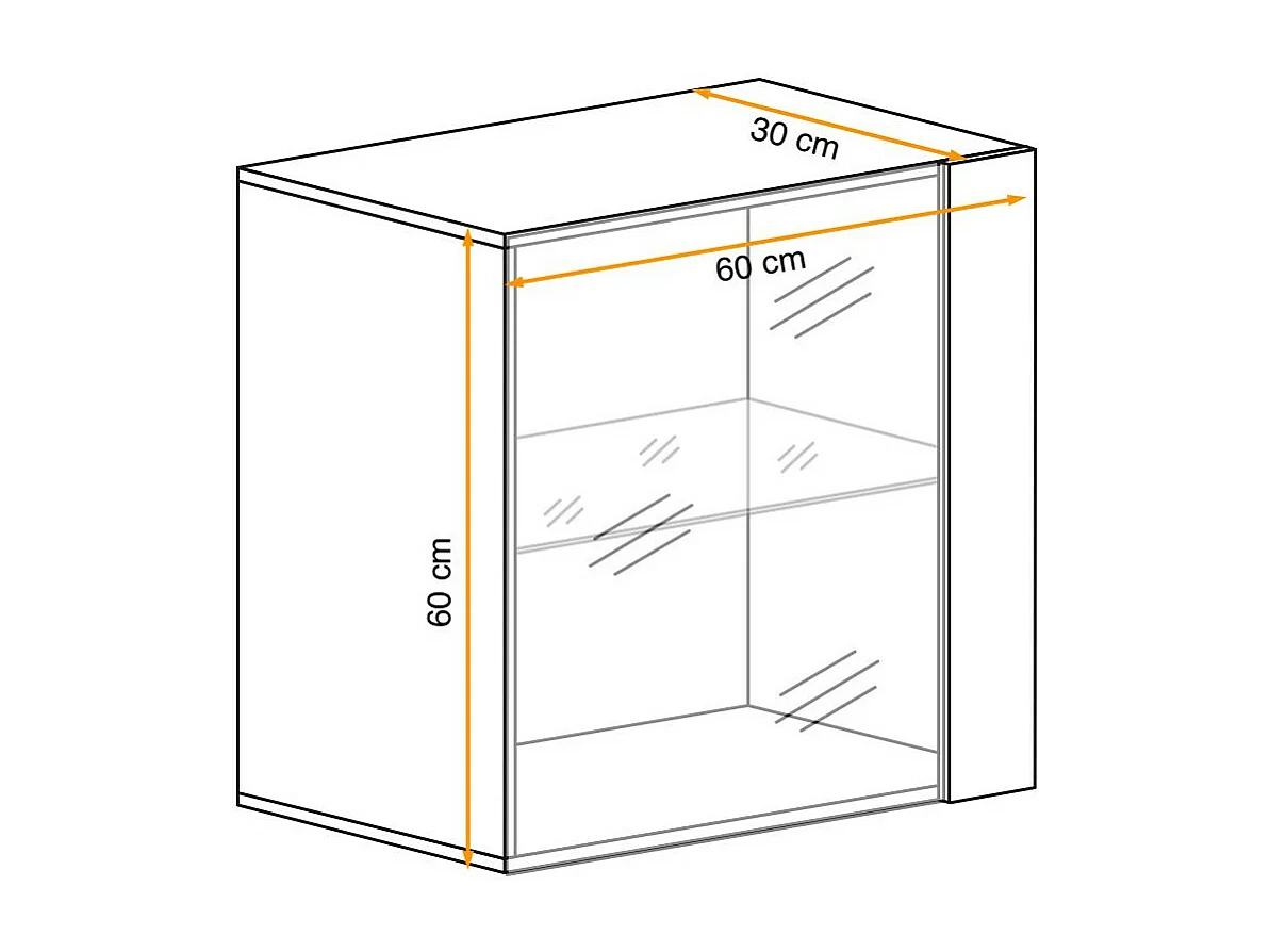 Vitrine Murale LED "Switch" 60cm Gris