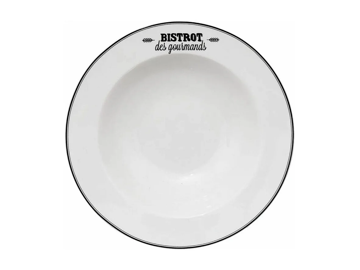 Lot de 6 Assiettes à Pâtes "Bistrot" 27cm Blanc
