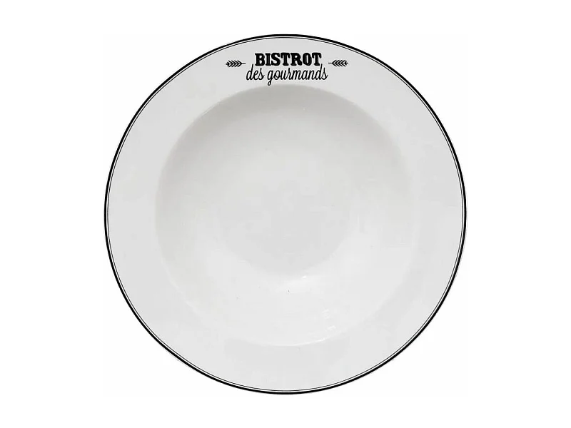 Lot de 6 Assiettes à Pâtes "Bistrot" 27cm Blanc
