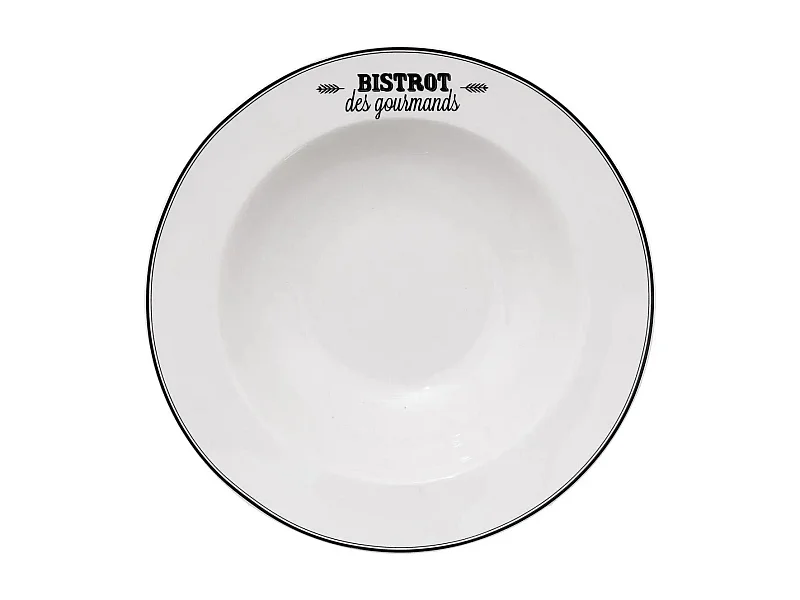 Lot de 6 Assiettes à Pâtes "Bistrot" 27cm Blanc