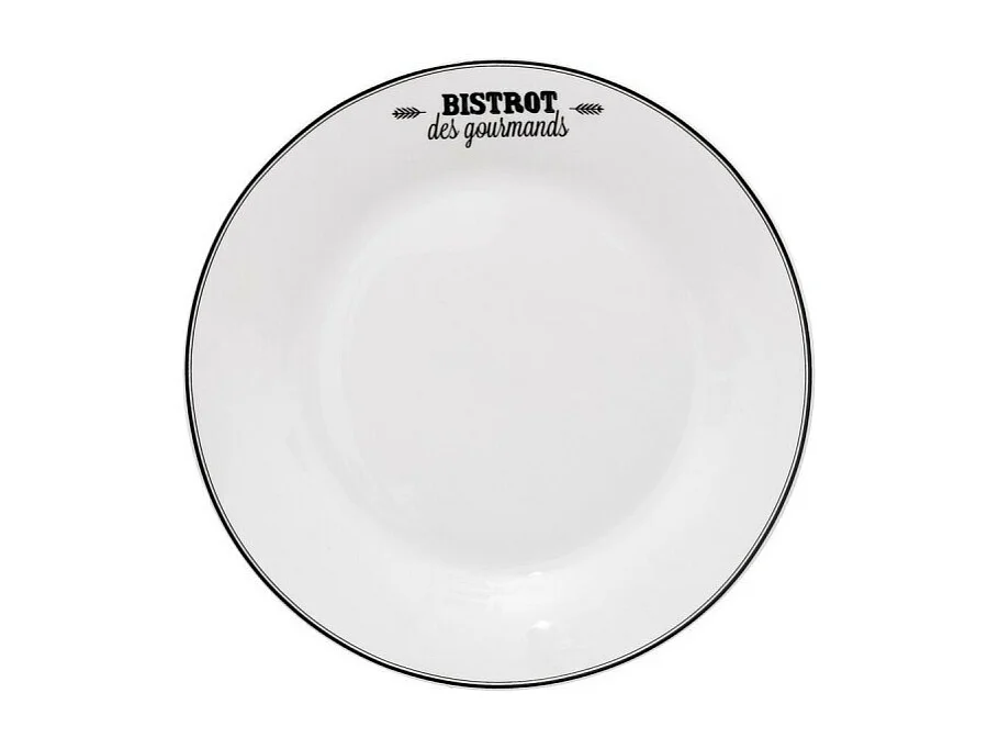 Lot de 6 Assiettes à Dessert "Bistrot" 20cm Blanc