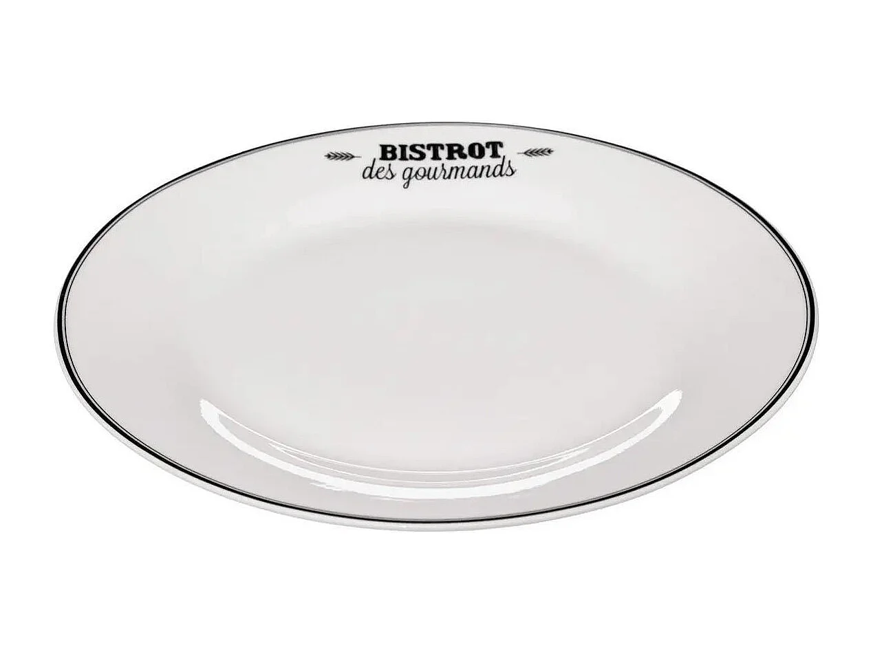 Lot de 6 Assiettes à Dessert "Bistrot" 20cm Blanc