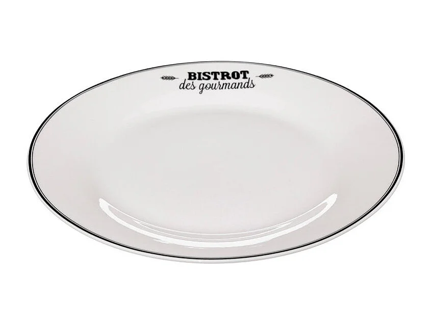 Lot de 6 Assiettes à Dessert "Bistrot" 20cm Blanc