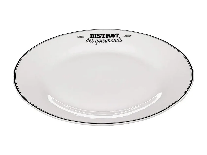 Lot de 6 Assiettes à Dessert "Bistrot" 20cm Blanc