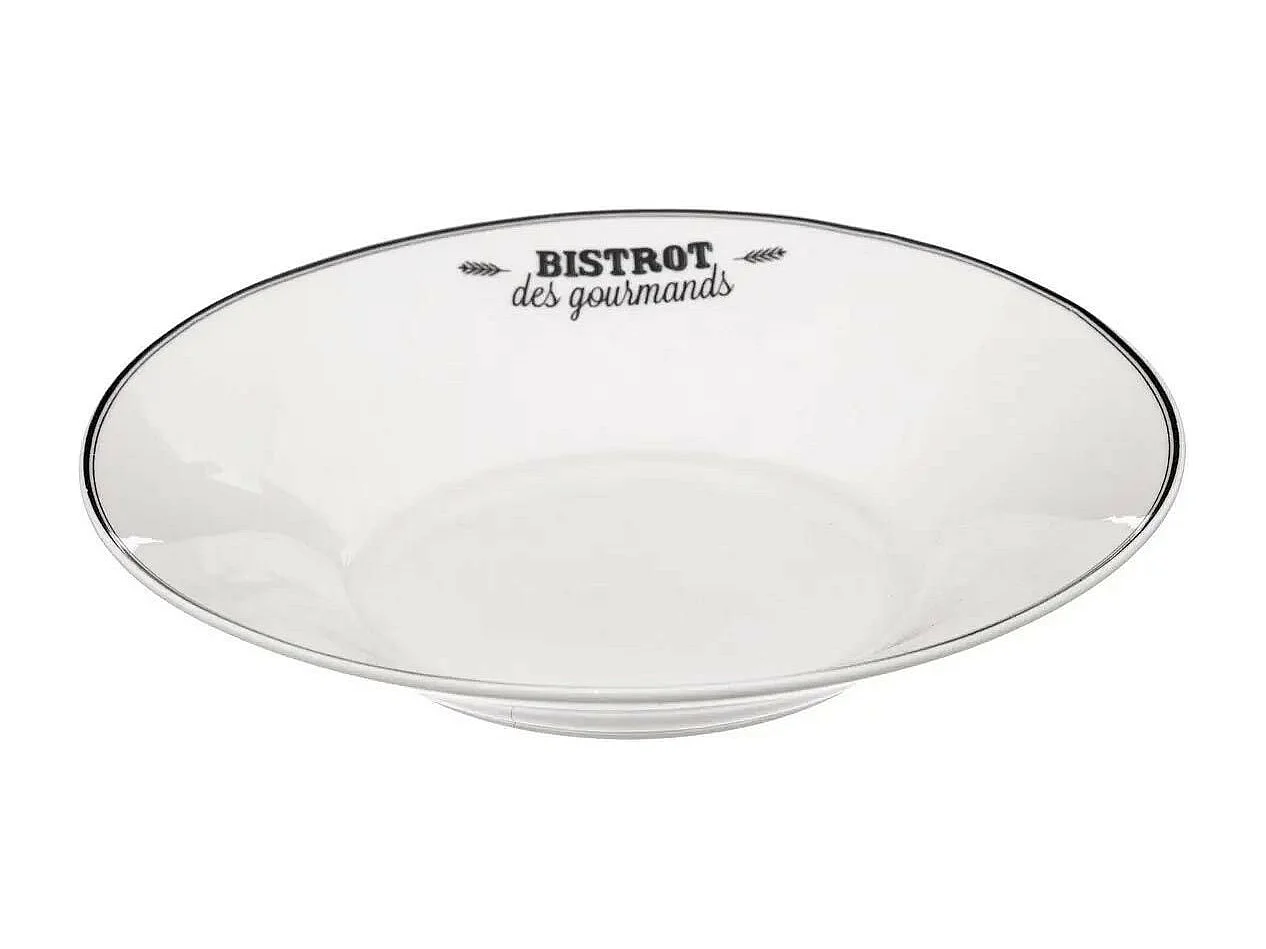 Lot de 6 Assiettes Creuses "Bistrot" 20cm Blanc