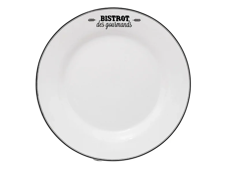 Lot de 6 Assiettes Plates "Bistrot" 26cm Blanc