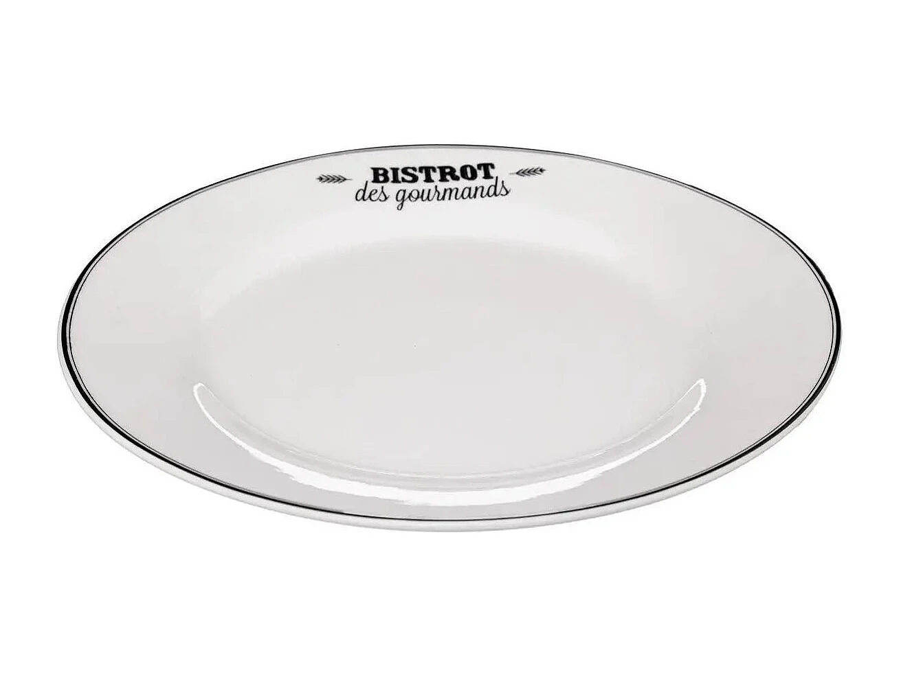 Lot de 6 Assiettes Plates "Bistrot" 26cm Blanc