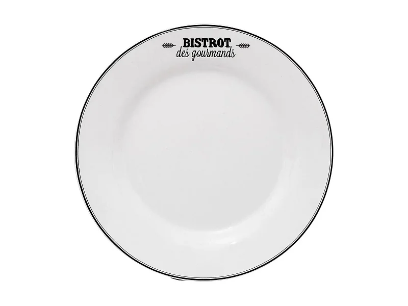 Lot de 6 Assiettes Plates "Bistrot" 26cm Blanc