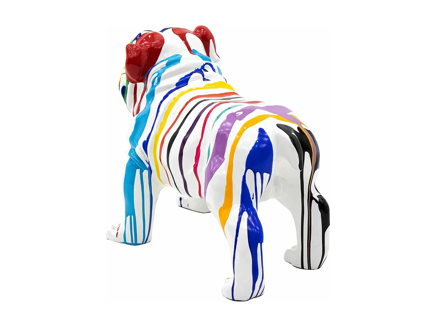 Statuette Silhouette Décorative Chien Bulldog Taille M Kuatéh Thor en Polyrésine 61x32x38 cm Multicolore