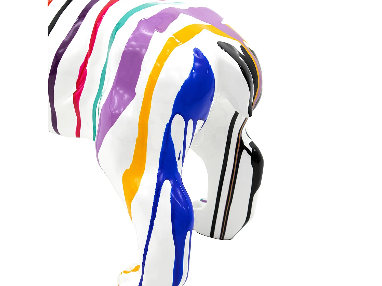 Statuette Silhouette Décorative Chien Bulldog Taille M Kuatéh Thor en Polyrésine 61x32x38 cm Multicolore