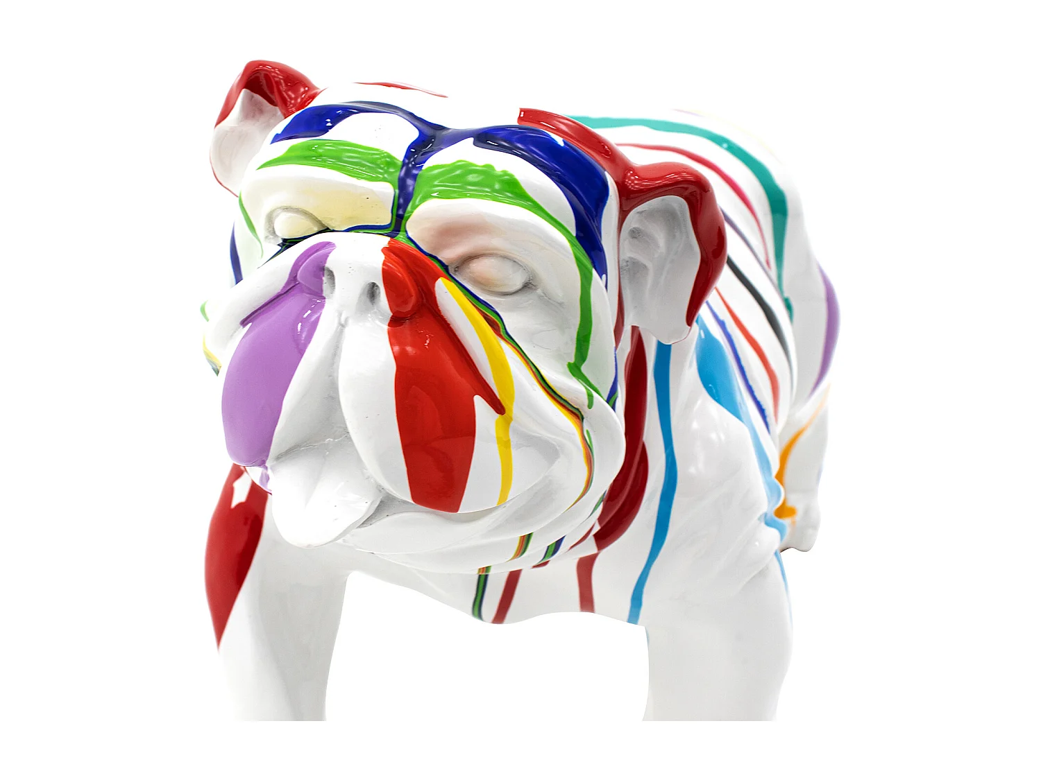 Statuette Silhouette Décorative Chien Bulldog Taille M Kuatéh Thor en Polyrésine 61x32x38 cm Multicolore