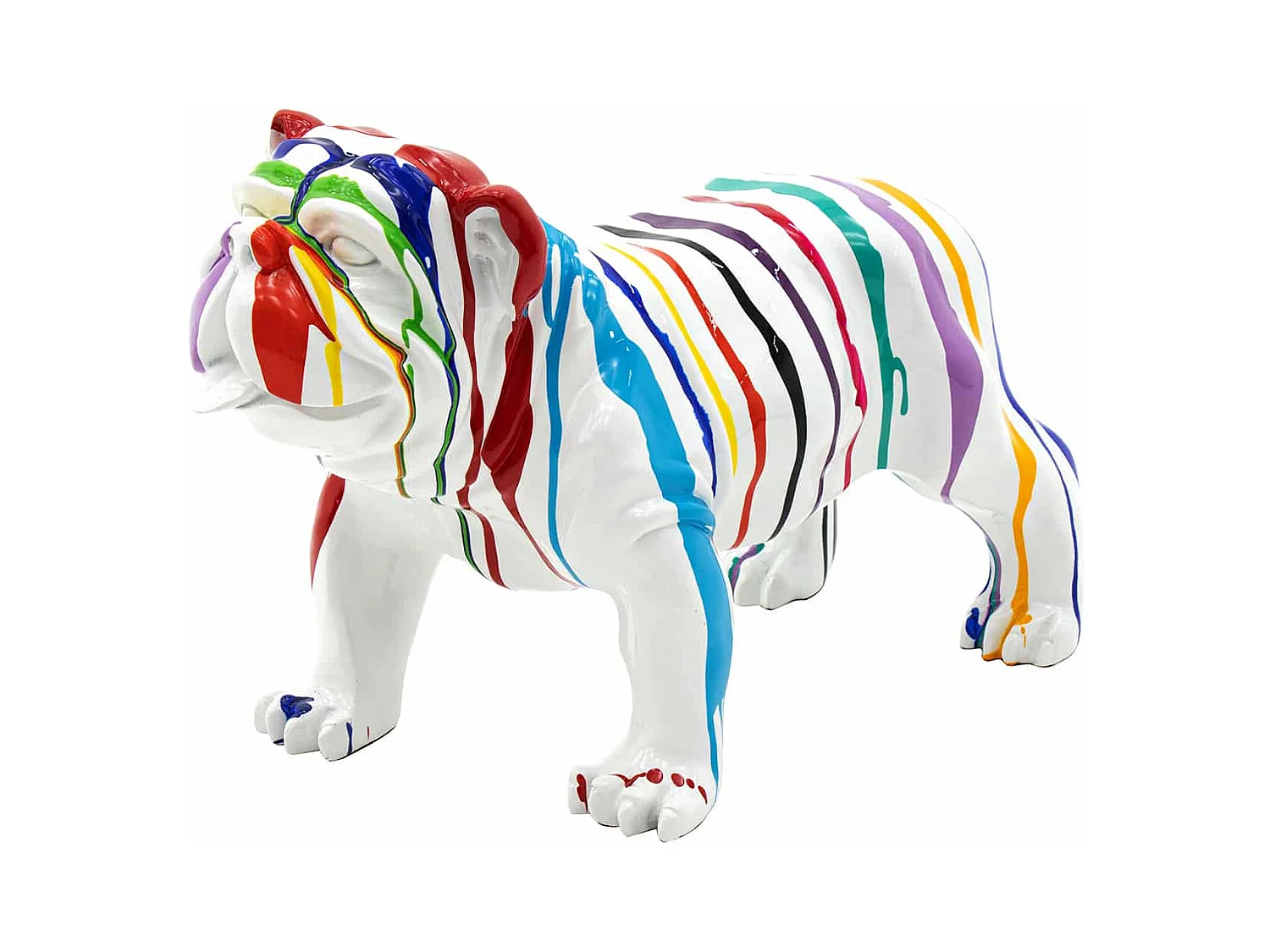 Statuette Silhouette Décorative Chien Bulldog Taille M Kuatéh Thor en Polyrésine 61x32x38 cm Multicolore