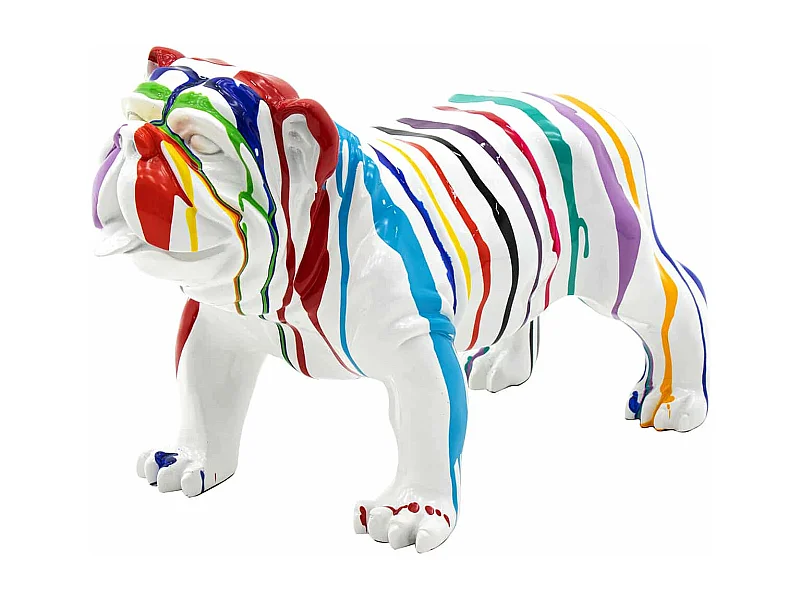 Statuette Silhouette Décorative Chien Bulldog Taille M Kuatéh Thor en Polyrésine 61x32x38 cm Multicolore