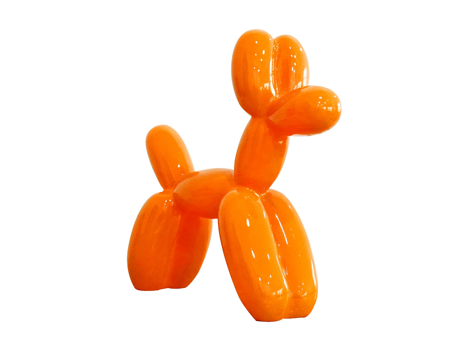 Statuetta Decorativa Cane Palloncino Kuatéh in Poliresina 41x41x13 cm Arancione