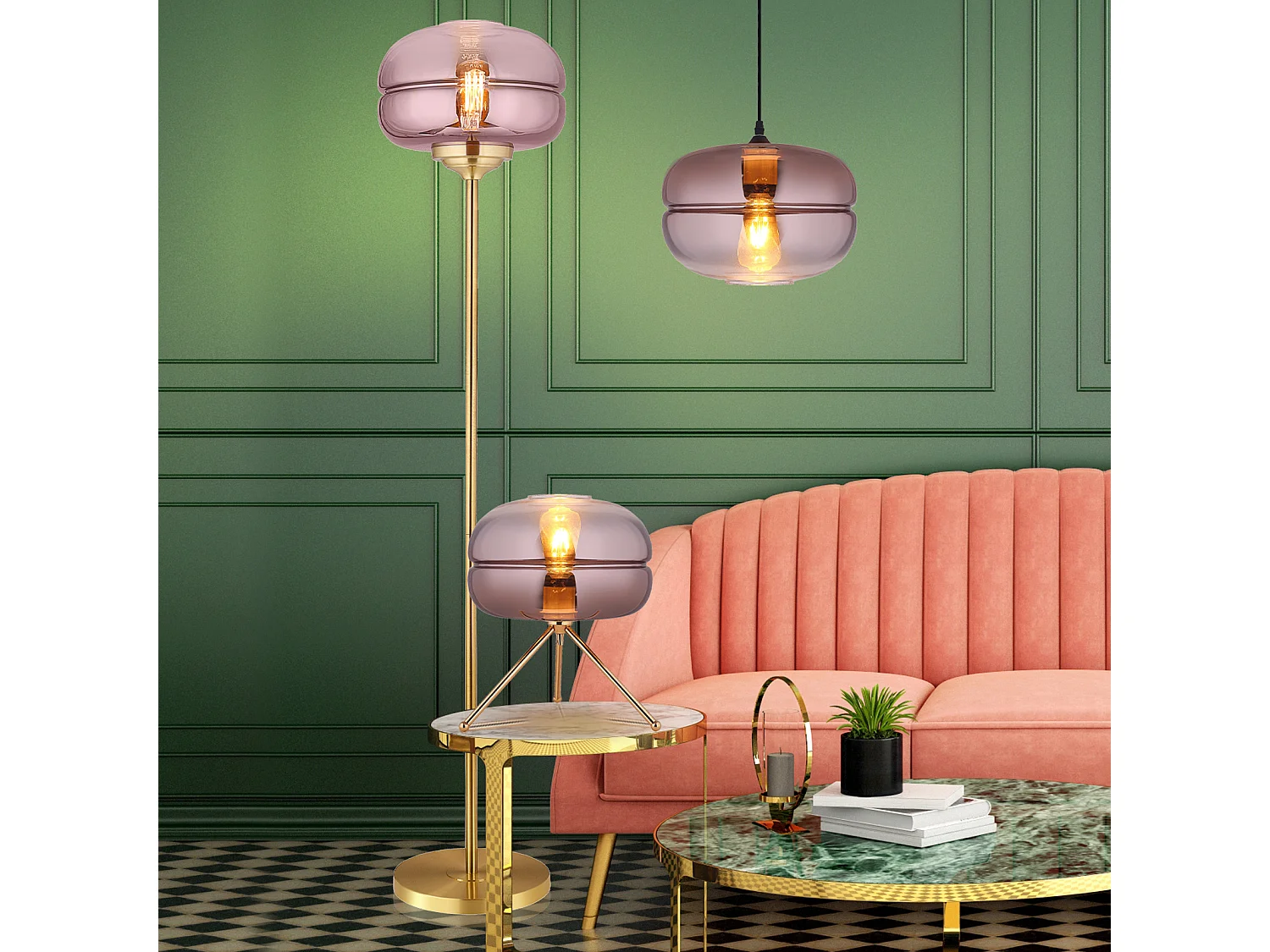 Lampe Suspension Dabache Cuivre Ø28x20 cm