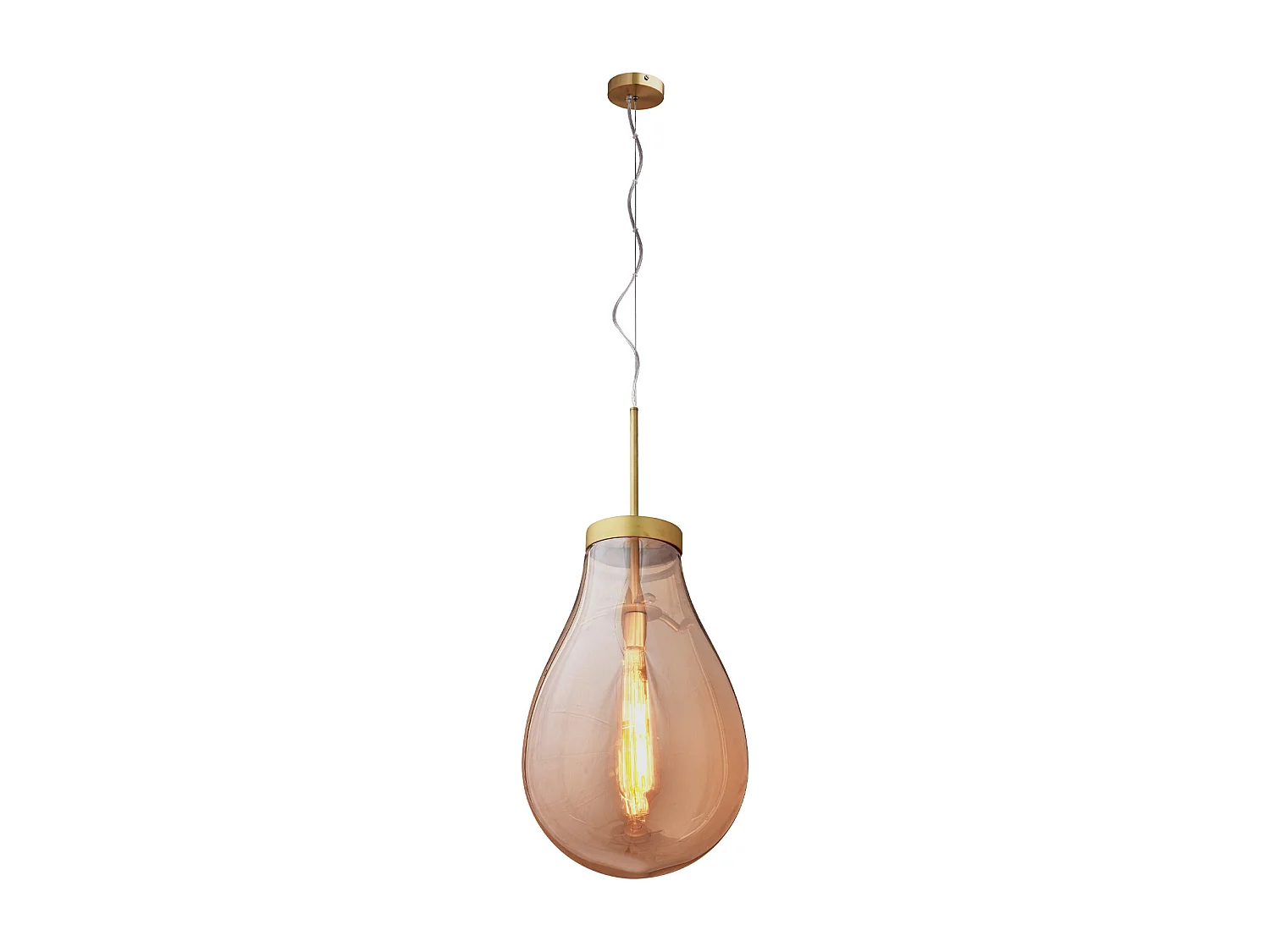Lampe Suspension Hatann Ambre M Ø40x65 cm