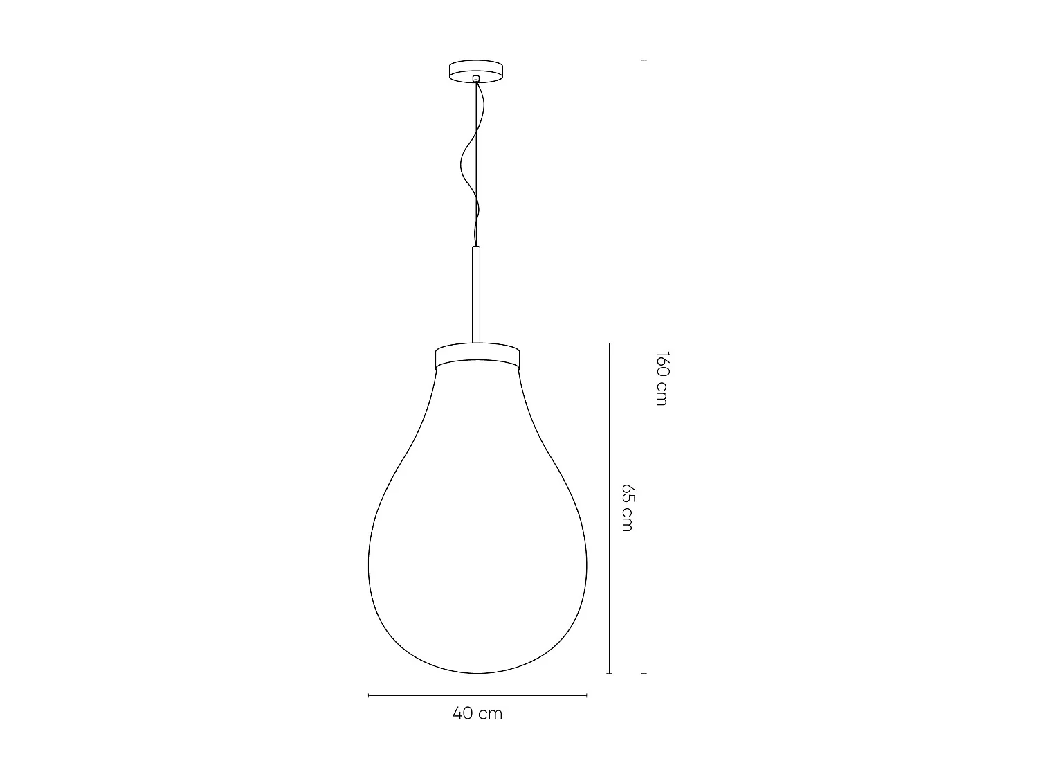 Lampe Suspension Hatann Ambre M Ø40x65 cm