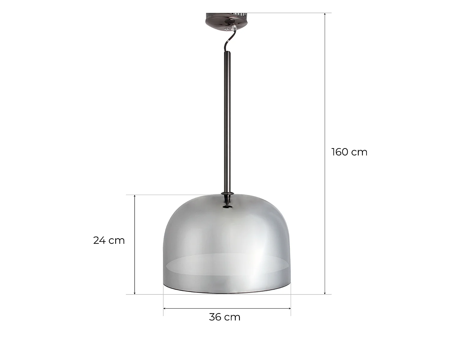 Lampe Suspension Lumineca Raychel Ø36x24 cm Perle Noire