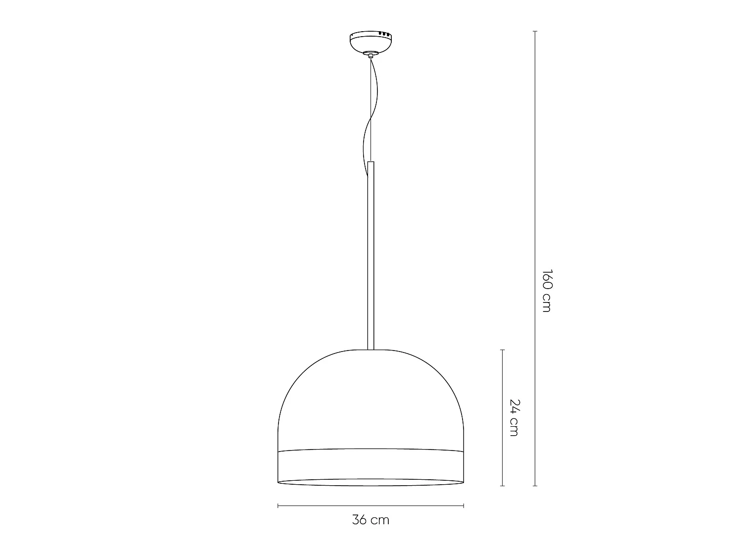 Lampe Suspension Lumineca Raychel Ø36x24 cm Perle Noire