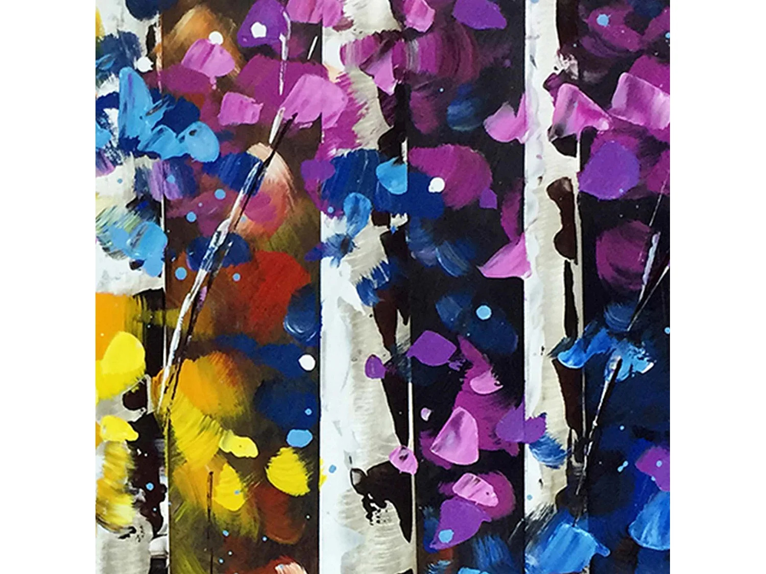 Cuadro Abstracto Kuatéh Paisaje Nocturno con Árboles 80 x 120 cm Óleo sobre Lienzo