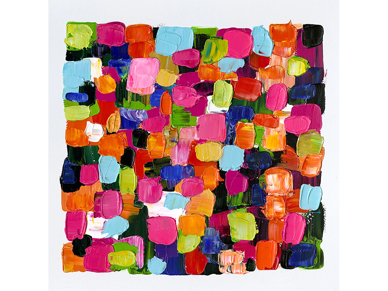 Cuadro Abstracto Kuatéh 100 x 100 cm Cuadros de Colores II Óleo sobre Lienzo