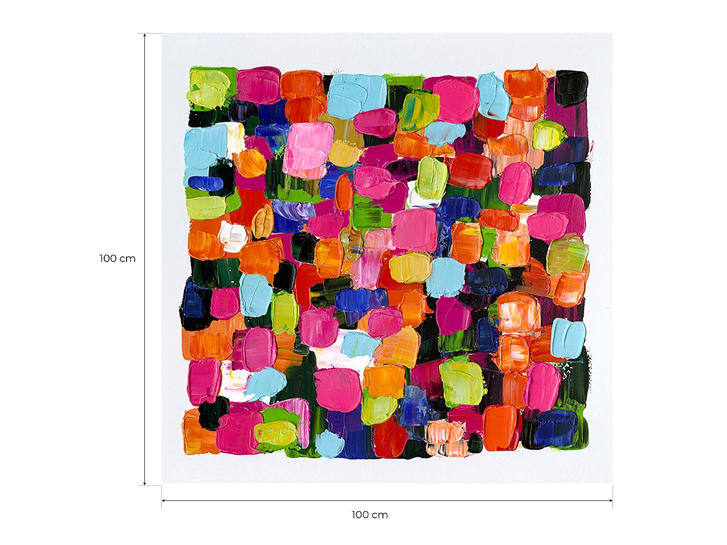 Cuadro Abstracto Kuatéh 100 x 100 cm Cuadros de Colores II Óleo sobre Lienzo