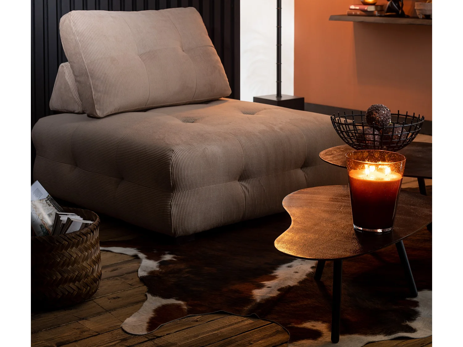 Table Basse Design "Goutte" 90cm Noir