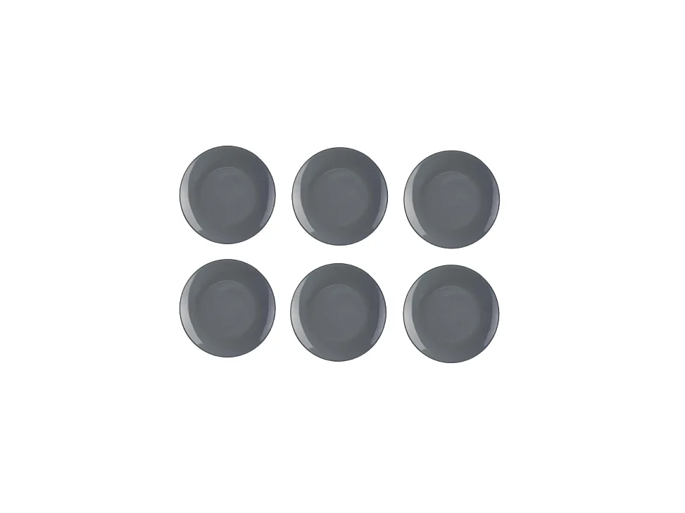 Lot de 6 Assiettes Plates "Colorama" 26cm Gris