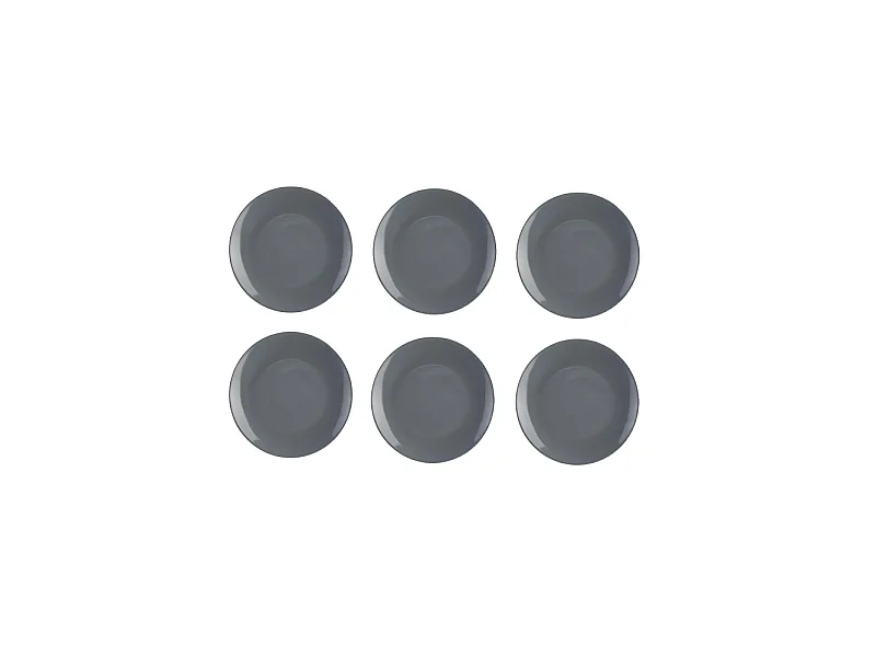 Lot de 6 Assiettes Plates "Colorama" 26cm Gris