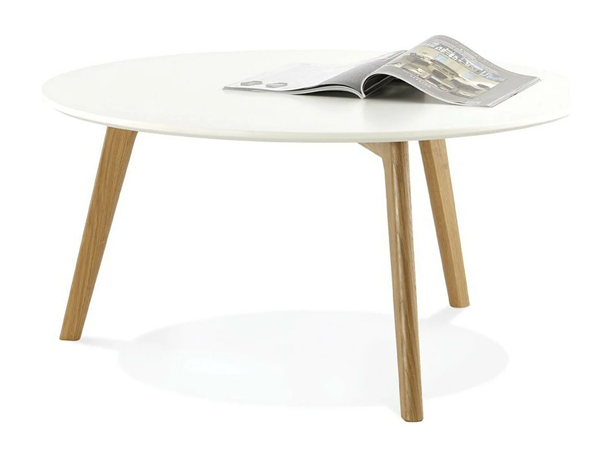 Table Basse Design "Rauma" 90cm Blanc