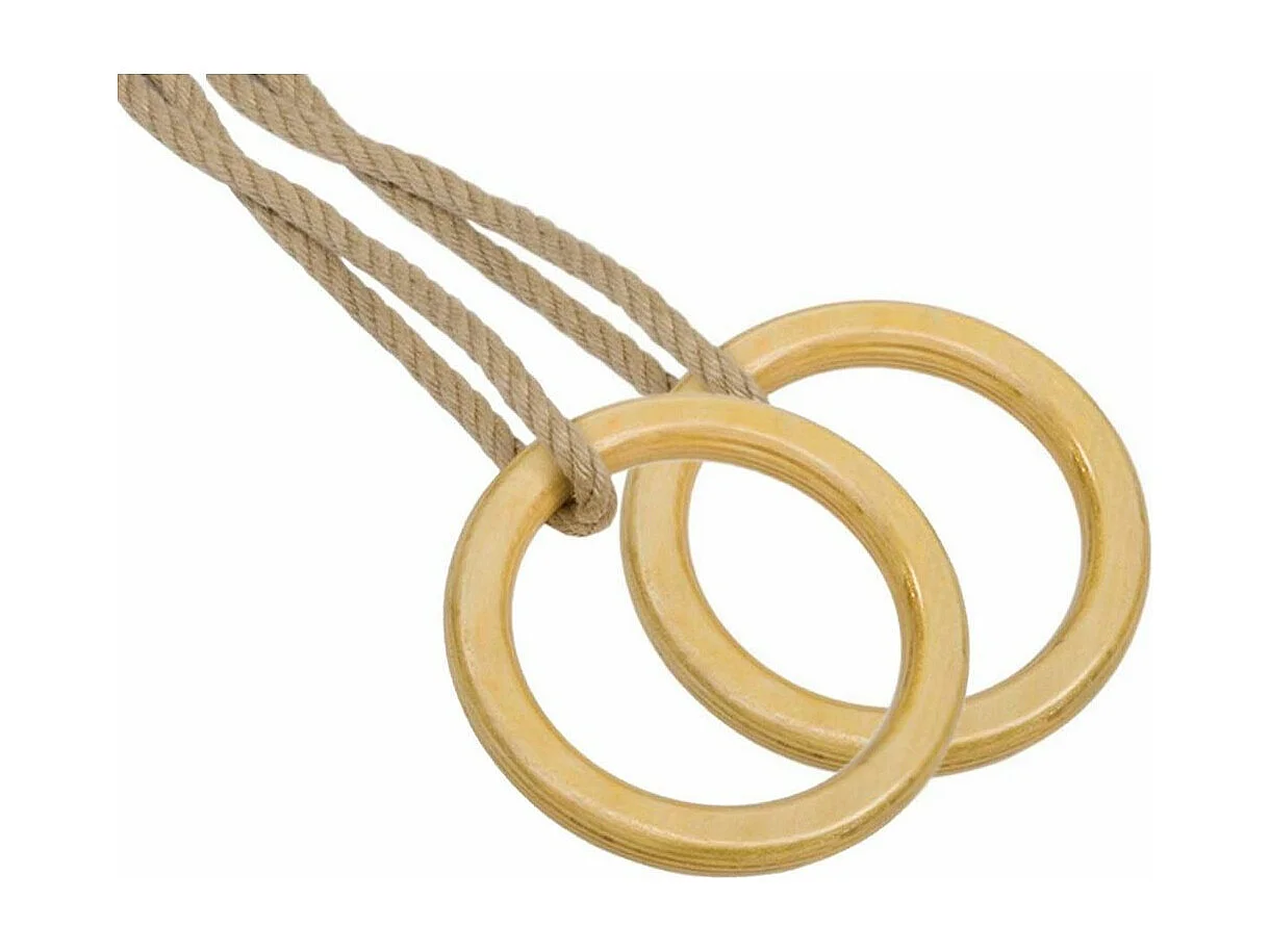 Turnringe aus Holz mit Hanfseilen (Doppelpack)