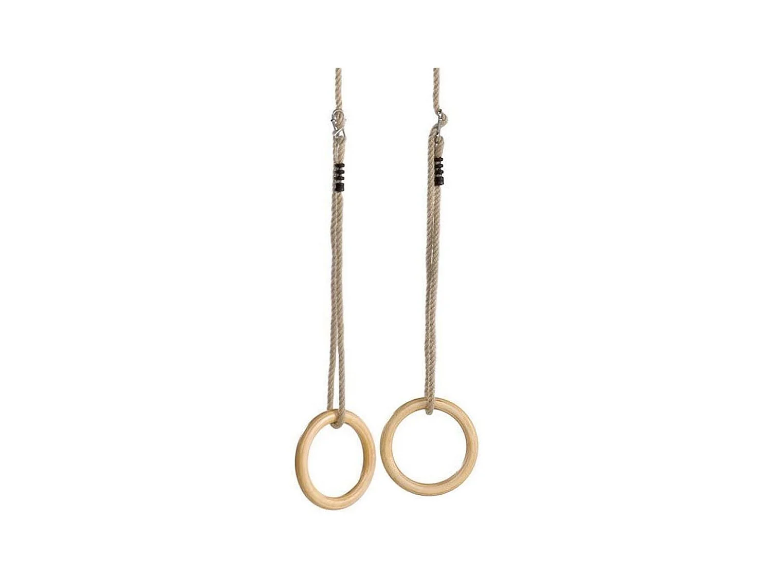Anneaux de gym bois avec cordes chanvre (Lot de 2)
