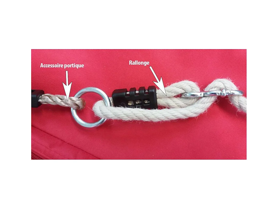 Rallonge de corde en chanvre synthétique 1,35m à 2,35m