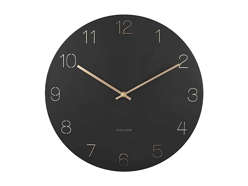 Wandklok Charm Engraved Numbers - Zwart- Ø40cm