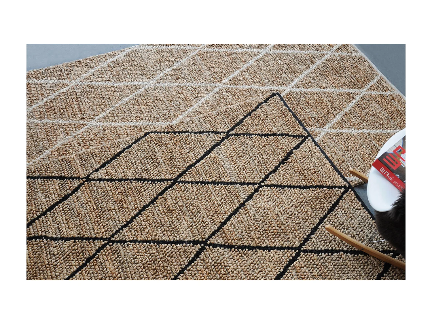 Tapis en chanvre ivoire Larson 180 x 120 cm