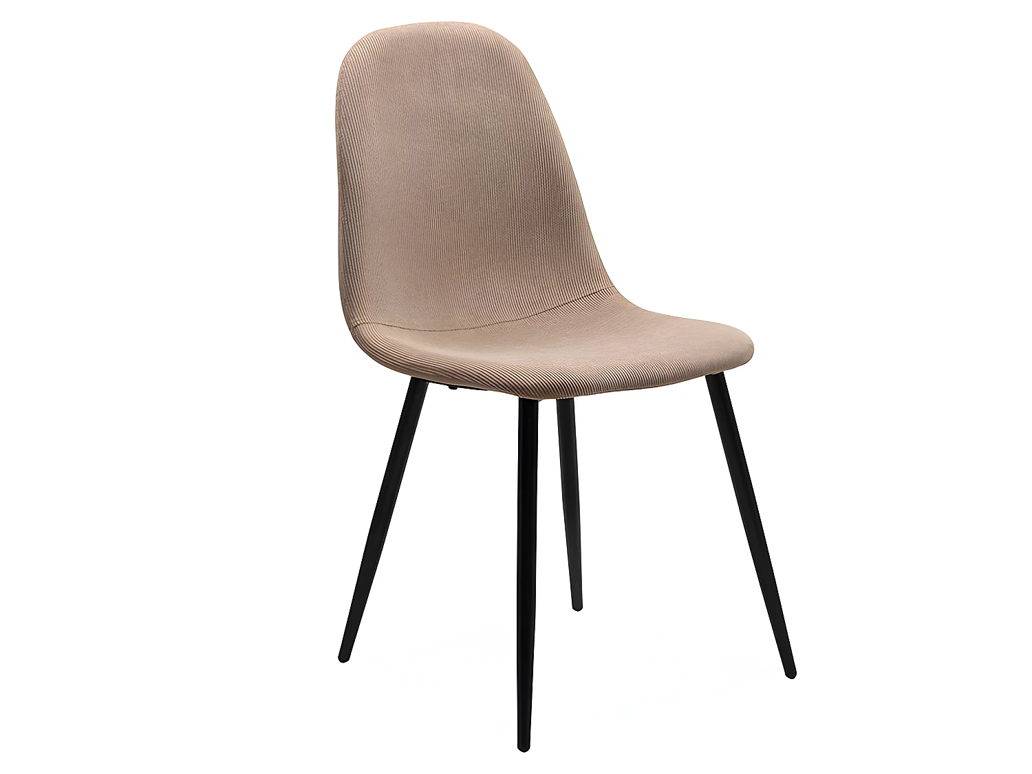 Chaise velours beige pieds métal Anya